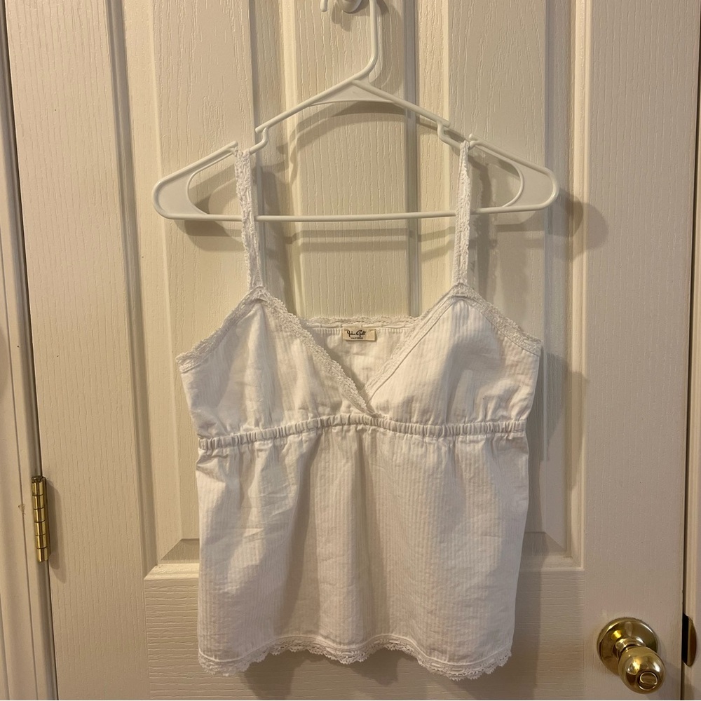 Brandy White Woven Tank